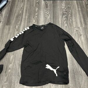 Puma Black Long Sleeve Tee with Logo